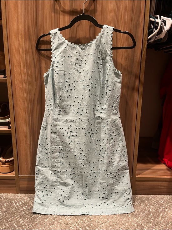 LOFT Dresses & Skirts - LOFT Light Mint Eyelet Sleeveless Shift Dress